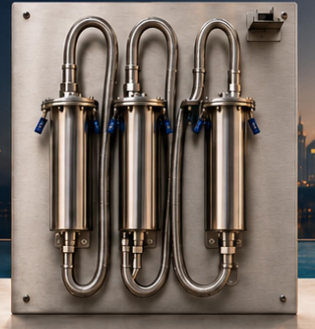 AQUA Vitalisation I — AQUA AID module range: pre-filtration, re-mineralisation, vitalisation and carbonisation panels in stainless steel