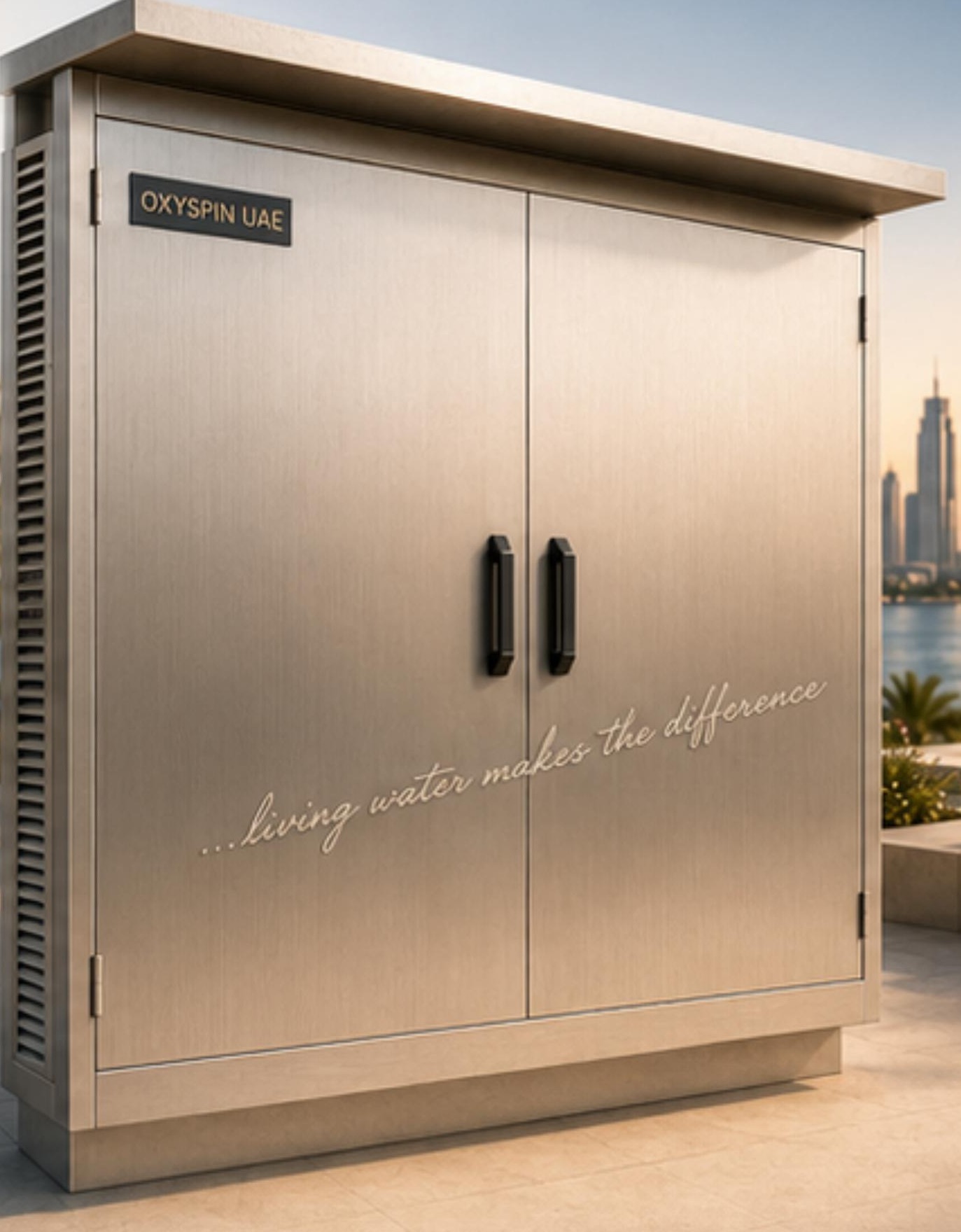 V4A stainless steel multi-bank service box with five filter panels